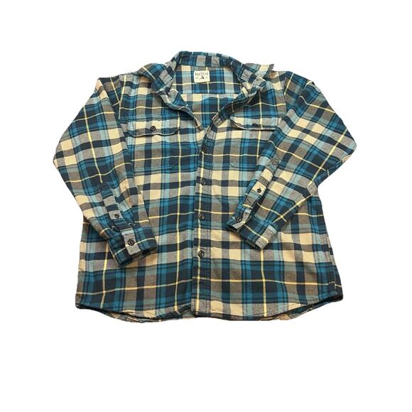 Red Head Brand Co Men’s Flannel Shirt Plaid Blue Beige Size Large - Picture 1 of 11